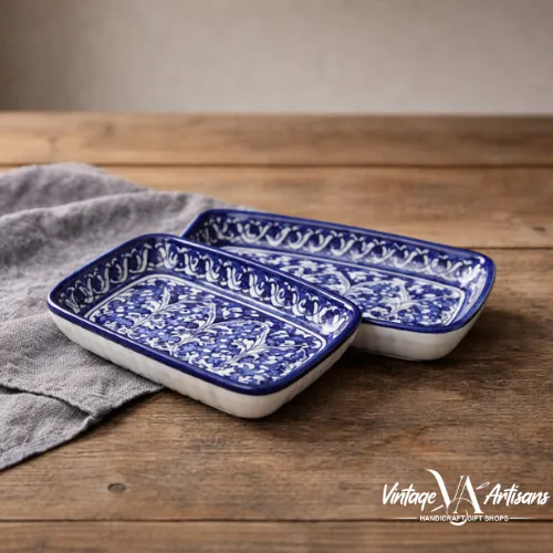 Blue Pottery Serving Dishes
