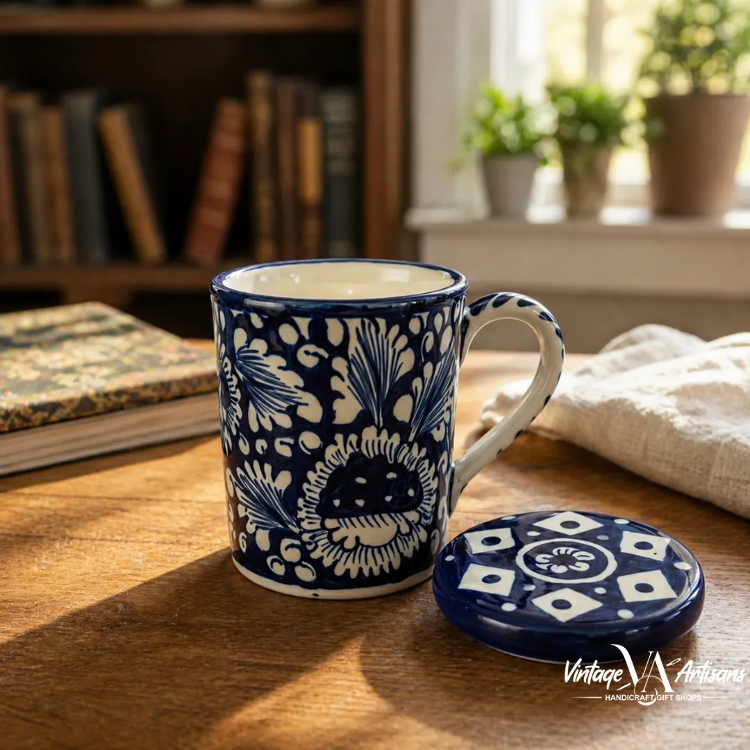 Blue Pottery Tea Mugs